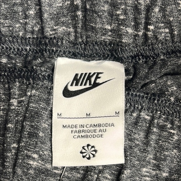 Nike cotton shorts kids medium standard fit curved hem gray white drawstrings - Picture 4 of 10